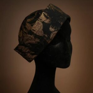 Accueil chapeau brocard noir et cuivre