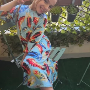 Maillot tsniout enfant plume bleu