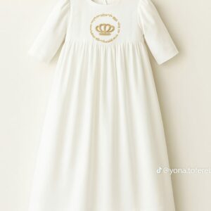 🕊 robe de circoncision 100 % coton – broderie couronne or